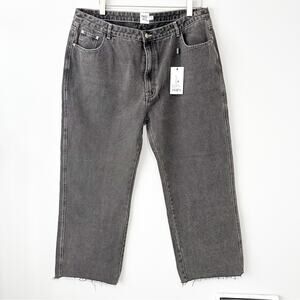 Princess Polly Boundless jeans black denim wide leg size 16 NWT new